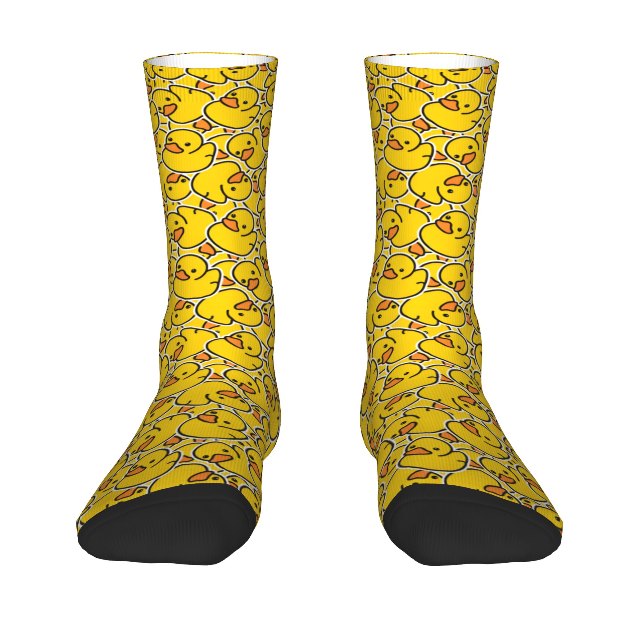 Dress Sock Men - ถุงเท้าข้อสั้นลายการ์ตูนเป็ดยางแบบกำหนดเองสำหรับผู้ชาย ถุงเท้าแฟชั่นน่ารักสำหรับทุกเพศ เหมาะสำหรับฤดูใบไม้ผลิ ฤดูร้อน ฤดูใบไม้ร่วง และฤดูหนาว