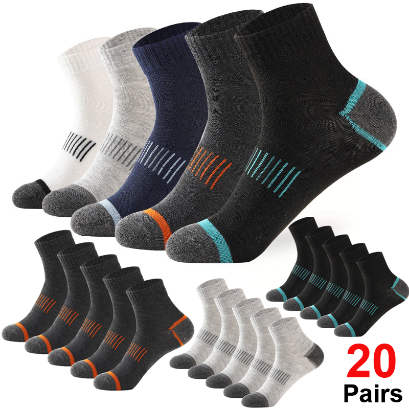 ถุงเท้าผู้ชายผ้าฝ้าย 20 คู่ ชุ - Athletic Sock Cushion บทวิจารณ์และราคา