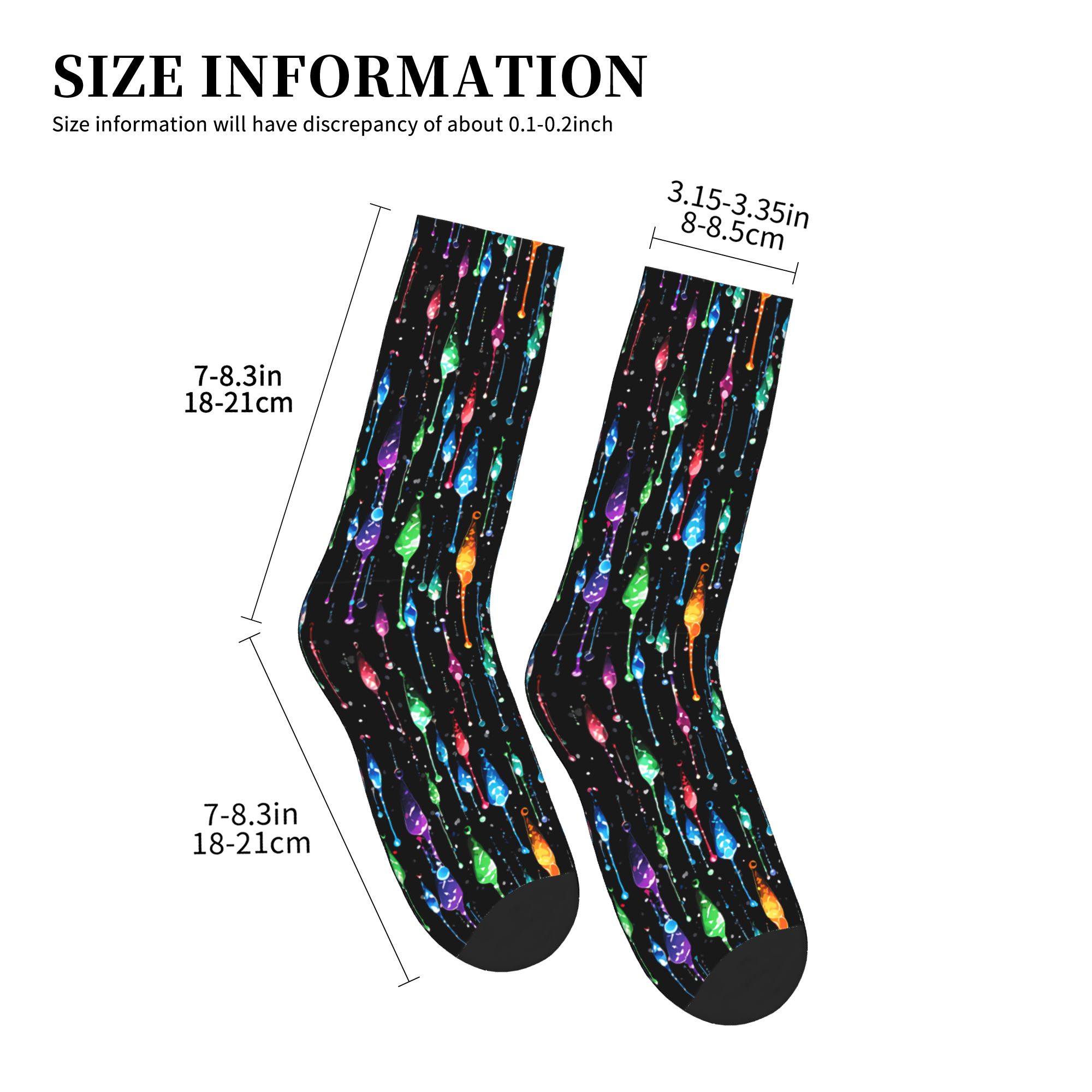 ถุงเท้าลายหยดน้ำสีรุ้ง ถุงเท้า - Dress Sock Men บทวิจารณ์และราคา